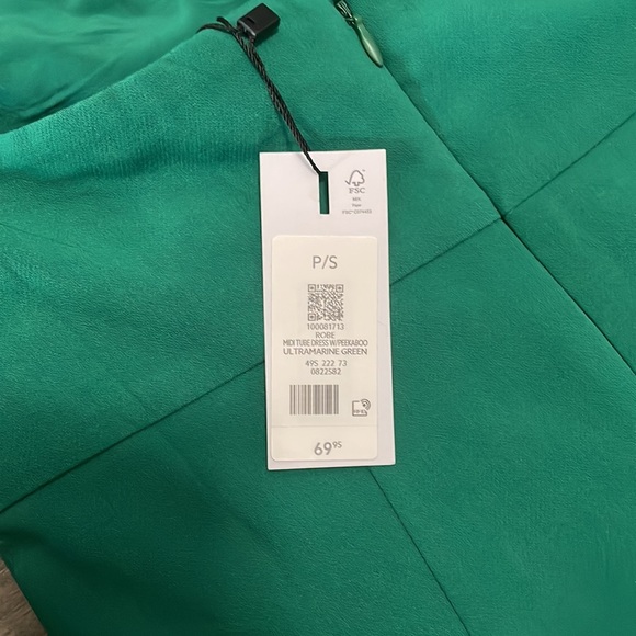 Dynamite Strapless Cut-out Midi Dress In Aqua Green/Blue - Picture 5 of 5